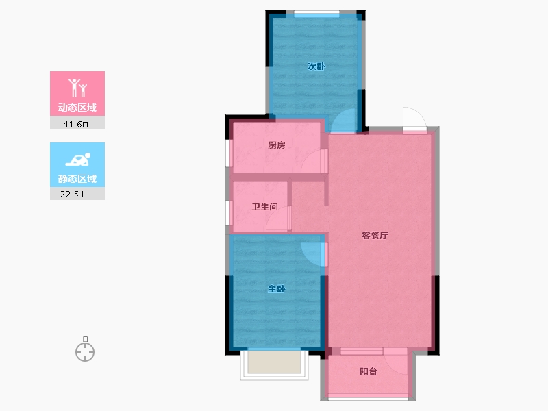 河北省-石家庄市-东原启城-56.69-户型库-动静分区