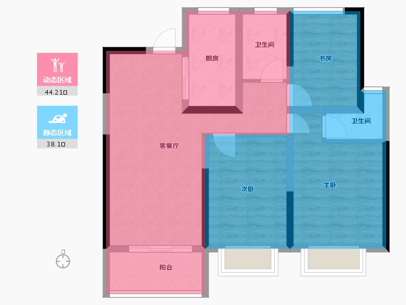 湖北省-武汉市-光明府-72.32-户型库-动静分区