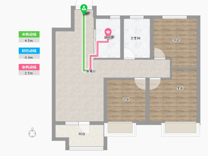 山东省-烟台市-天泰学府壹号-74.98-户型库-动静线