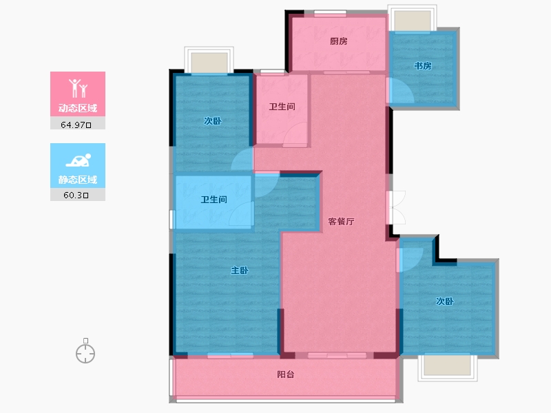 湖北省-武汉市-中建锦绣楚城-112.80-户型库-动静分区