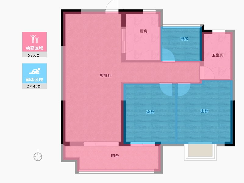 浙江省-宁波市-祥源漫城-72.00-户型库-动静分区