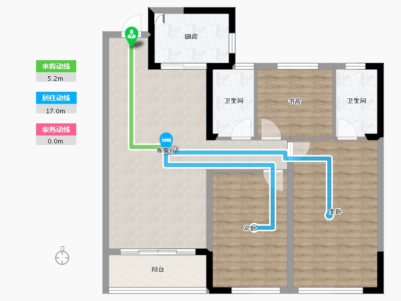 湖北省-武汉市-枫华国际-96.22-户型库-动静线