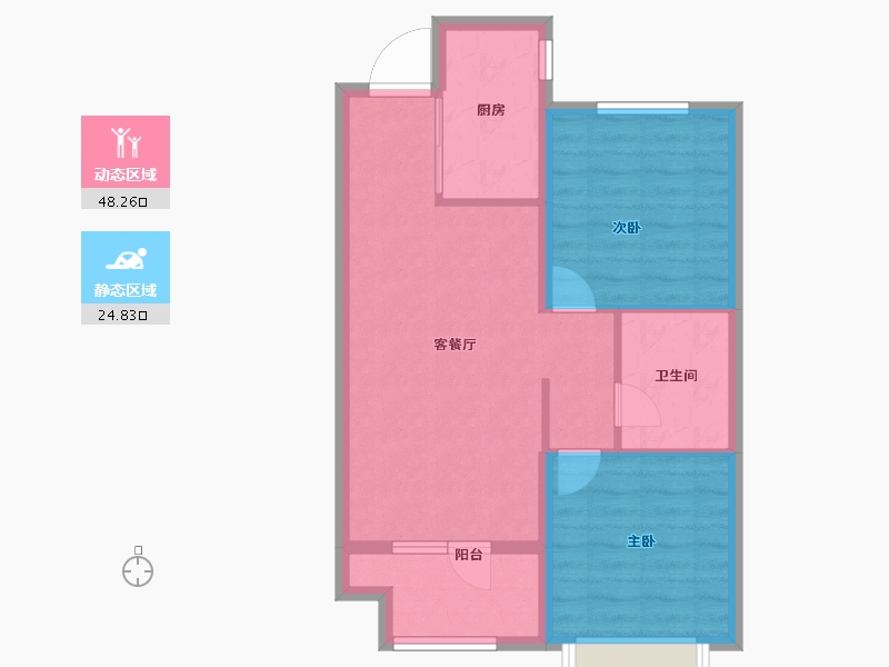 山东省-烟台市-天泰学府壹号-65.49-户型库-动静分区