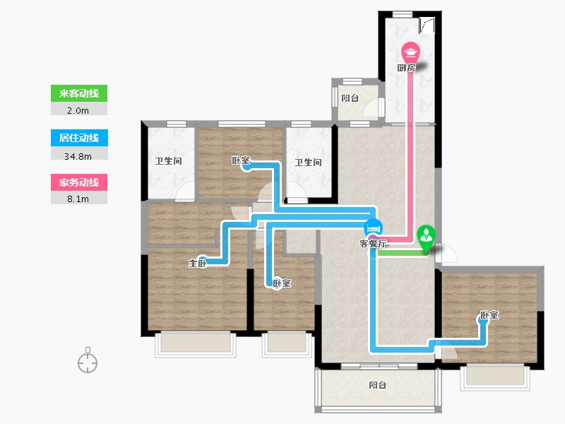 贵州省-贵阳市-恒大中央广场-124.00-户型库-动静线