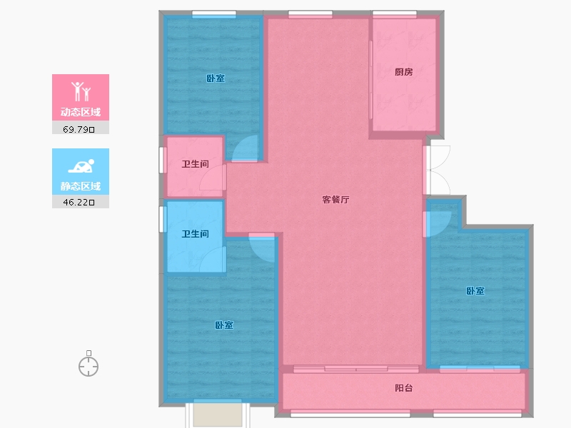 山东省-潍坊市-恒信凤栖桃源-105.60-户型库-动静分区