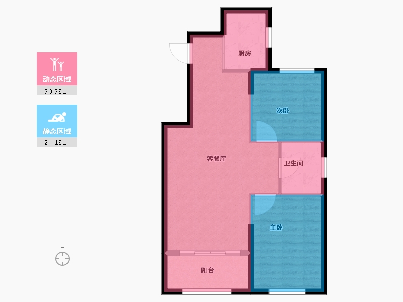 山东省-烟台市-石药健康城-67.71-户型库-动静分区