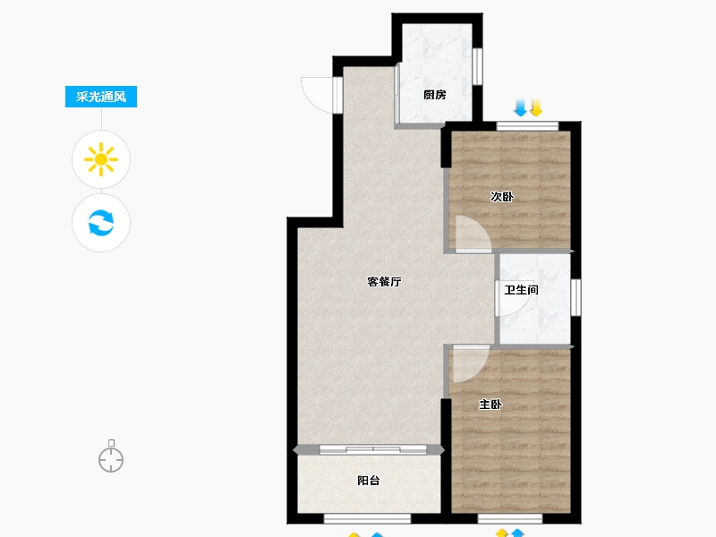 山东省-烟台市-石药健康城-67.71-户型库-采光通风