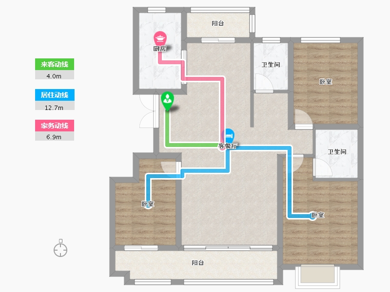 山东省-潍坊市-恒信凤栖桃源-101.37-户型库-动静线