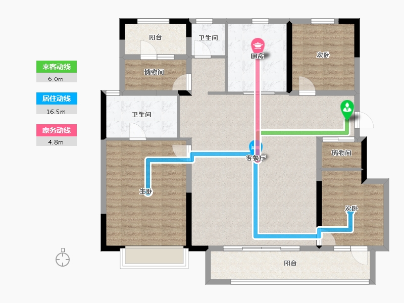 辽宁省-沈阳市-万科府前壹号-130.96-户型库-动静线