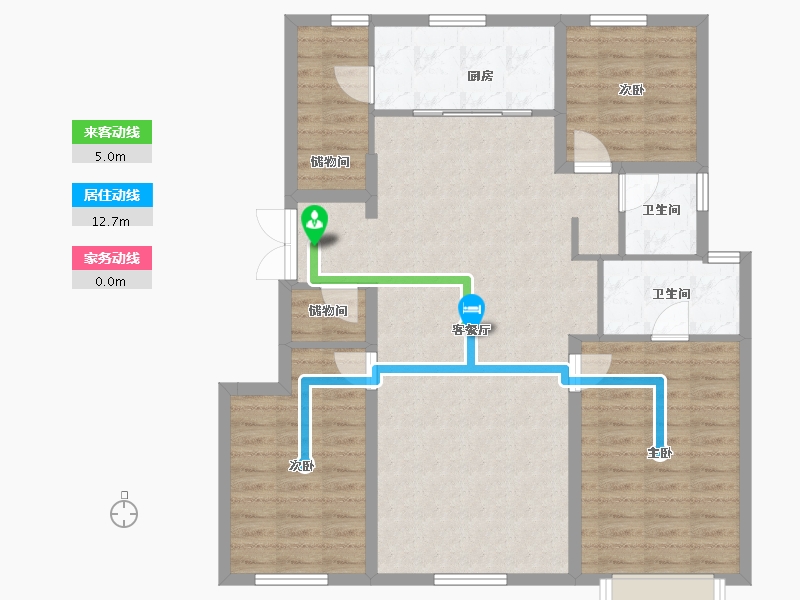 辽宁省-沈阳市-方林龙湖·云河砚-103.78-户型库-动静线