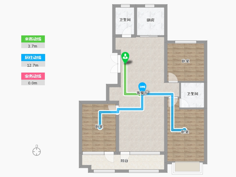 山东省-潍坊市-恒信凤栖桃源-95.47-户型库-动静线