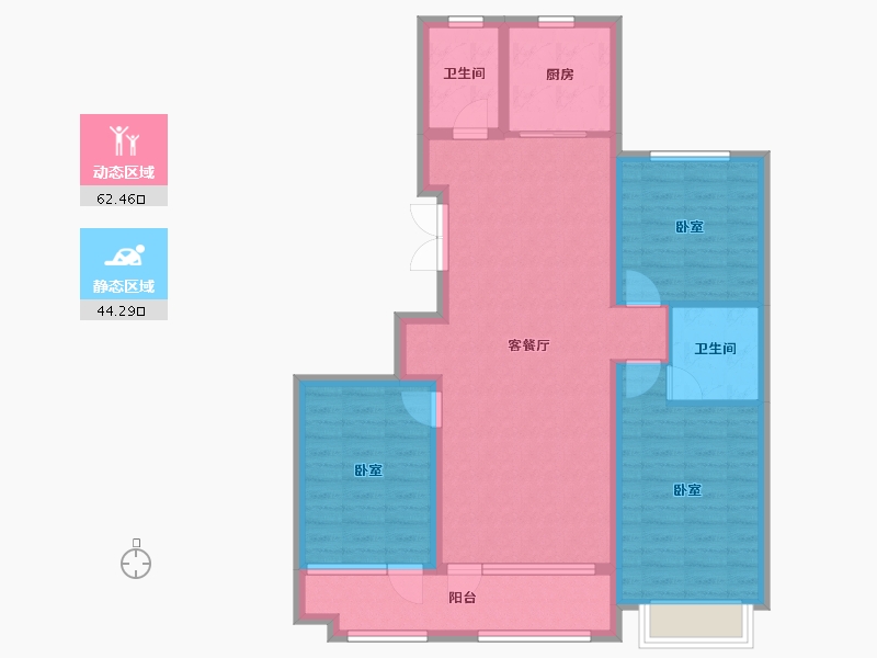 山东省-潍坊市-恒信凤栖桃源-95.47-户型库-动静分区