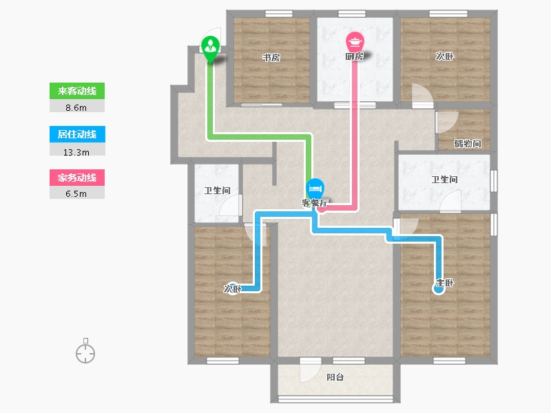 辽宁省-沈阳市-万科翡翠观澜-127.84-户型库-动静线