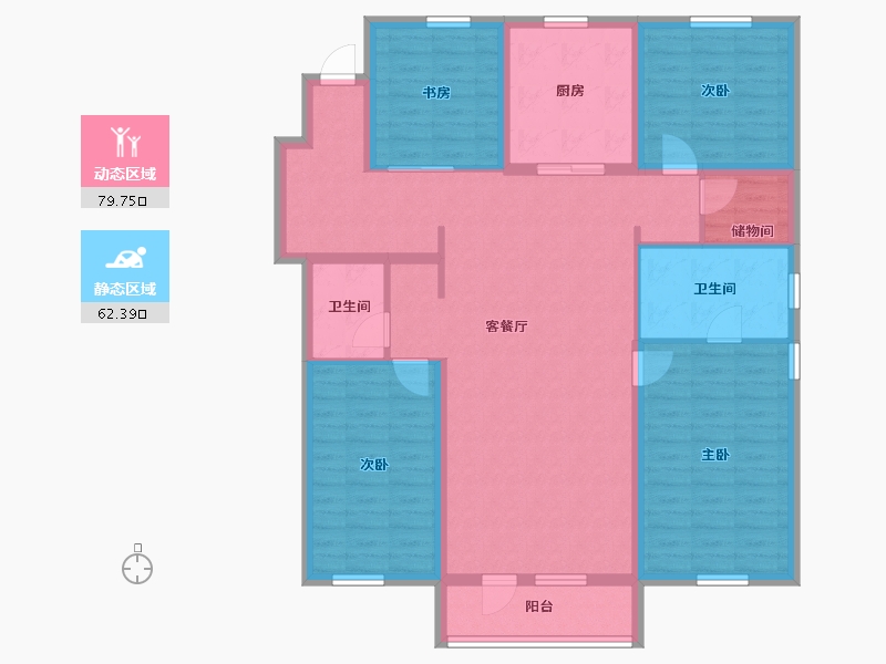 辽宁省-沈阳市-万科翡翠观澜-127.84-户型库-动静分区