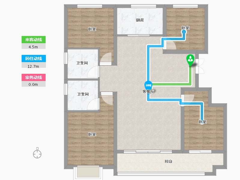 山东省-潍坊市-恒信凤栖桃源-109.60-户型库-动静线