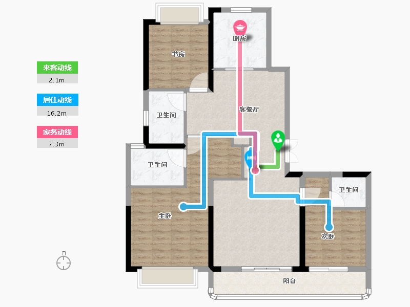 湖北省-武汉市-武汉城建光彩国际-112.76-户型库-动静线