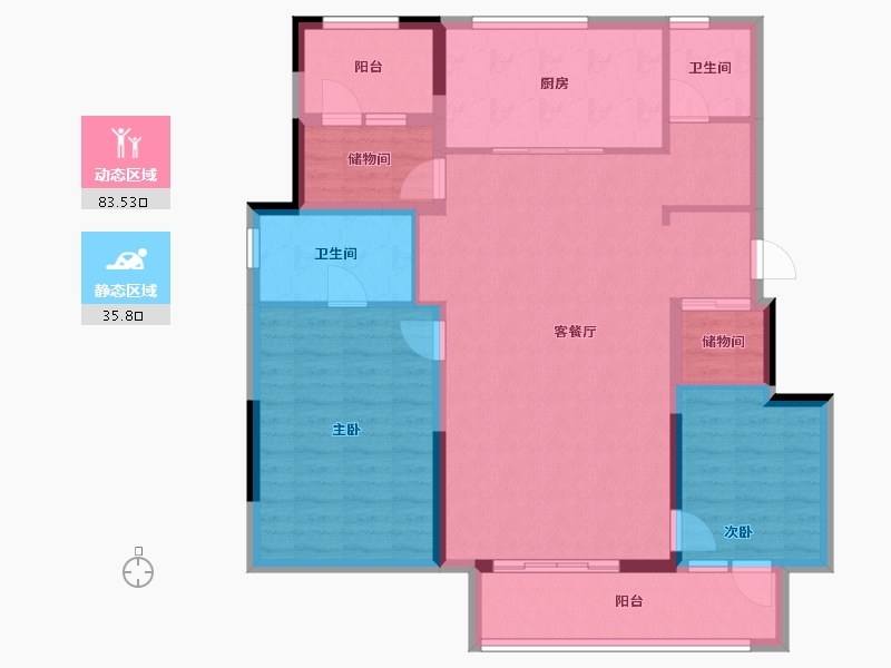 辽宁省-沈阳市-万科府前壹号-107.84-户型库-动静分区