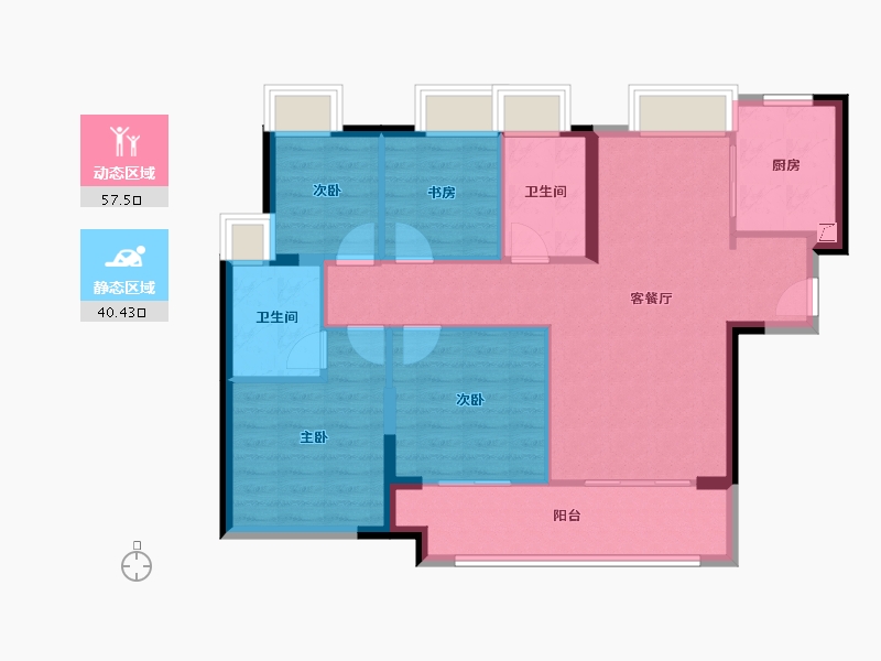 福建省-厦门市-中粮云玺壹号-88.00-户型库-动静分区