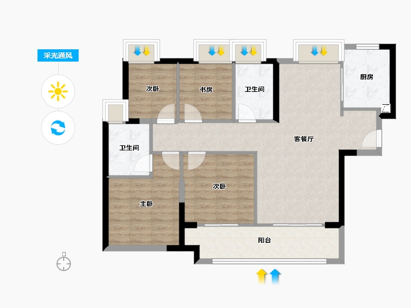 福建省-厦门市-中粮云玺壹号-88.00-户型库-采光通风