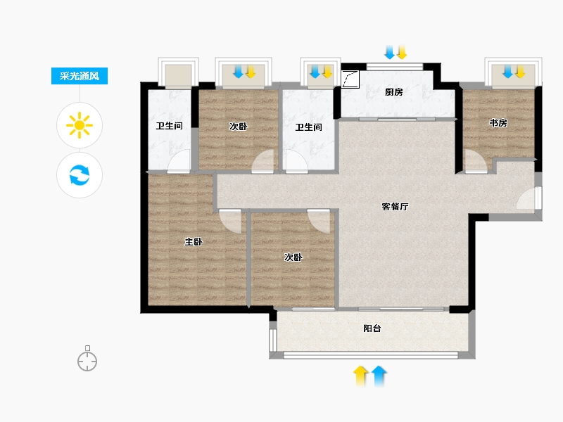 福建省-厦门市-中粮云玺壹号-100.00-户型库-采光通风