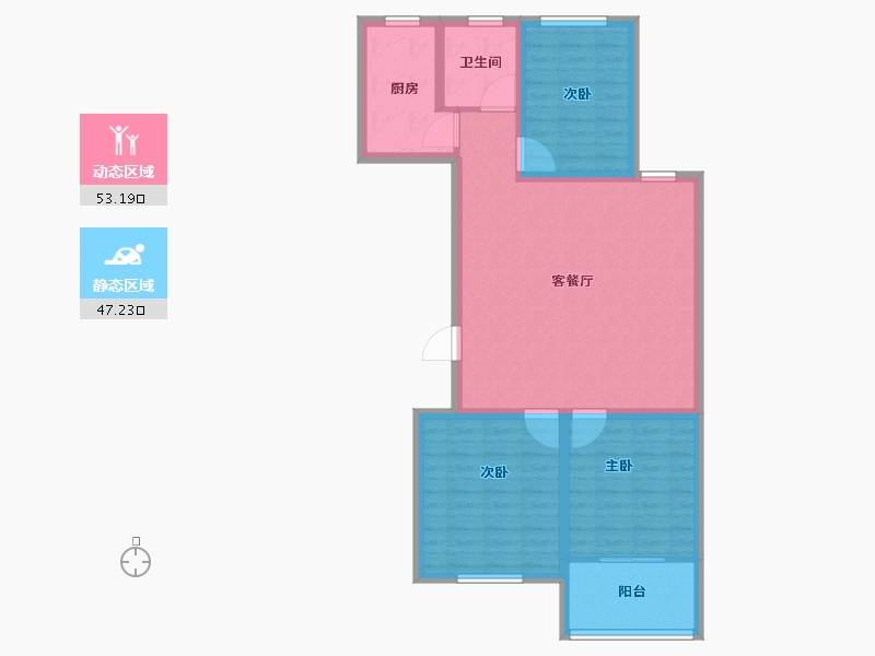 山东省-潍坊市-华安·东方名郡-90.40-户型库-动静分区