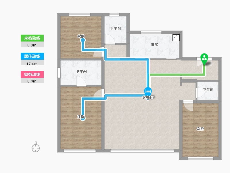 辽宁省-沈阳市-新希望·锦麟誉-111.92-户型库-动静线