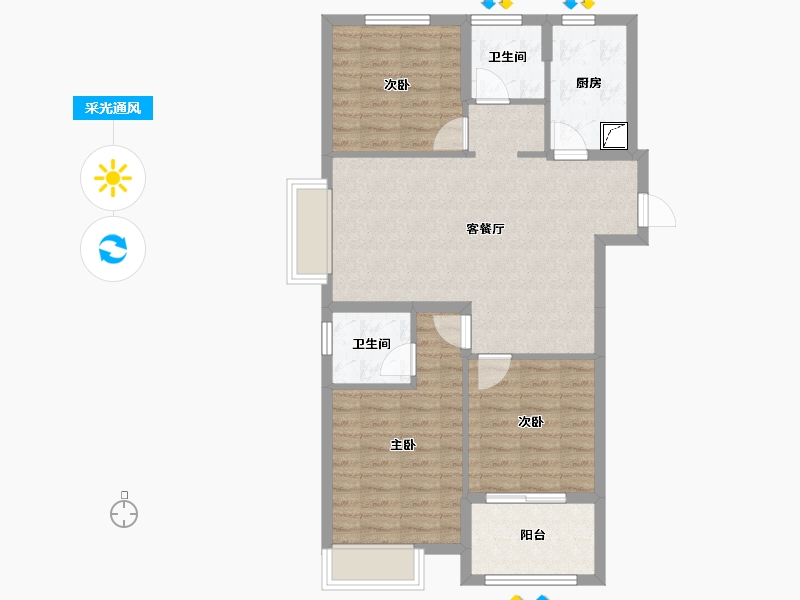 福建省-厦门市-中交国贸鹭原-80.00-户型库-采光通风