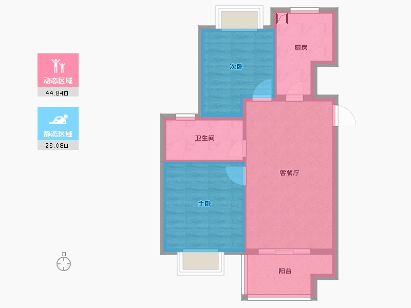 江苏省-无锡市-蠡湖国际小镇-60.80-户型库-动静分区