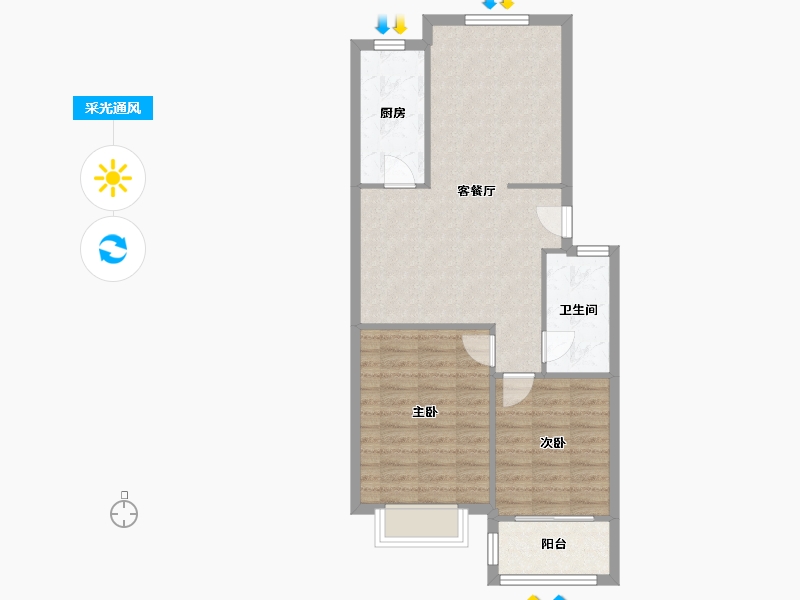 河南省-开封市-晋开御景湾-75.00-户型库-采光通风