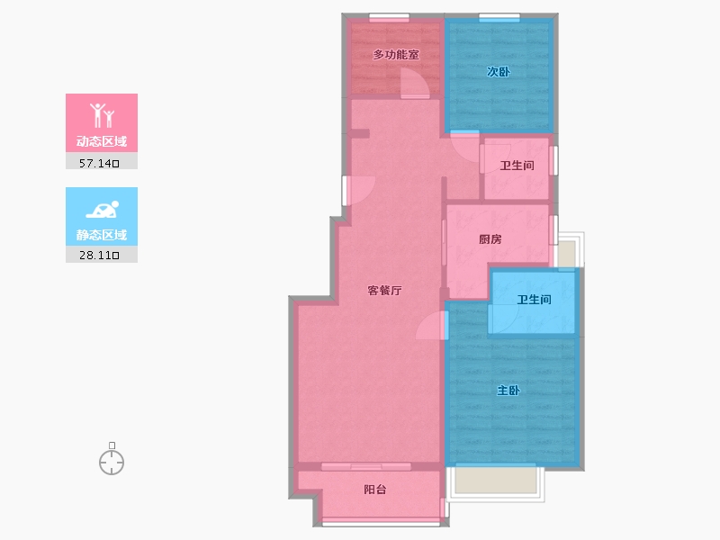 浙江省-金华市-新鸿广场-76.00-户型库-动静分区