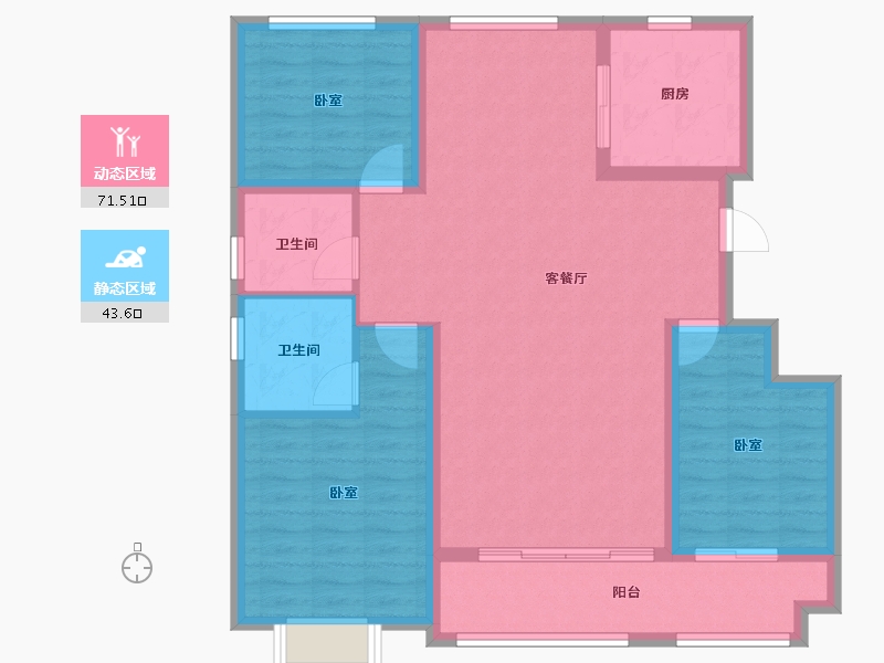 山东省-潍坊市-恒信凤栖桃源-104.00-户型库-动静分区