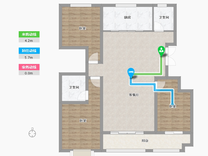 山东省-潍坊市-恒信凤栖桃源-107.20-户型库-动静线