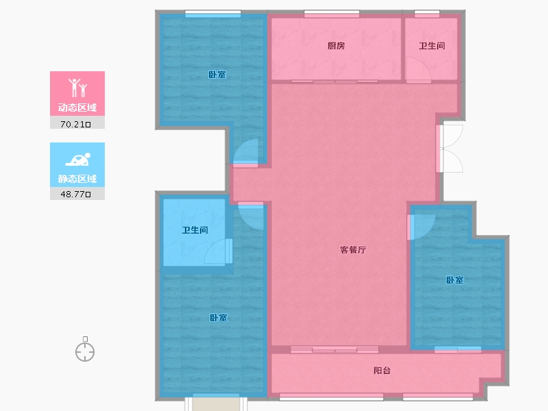 山东省-潍坊市-恒信凤栖桃源-107.20-户型库-动静分区