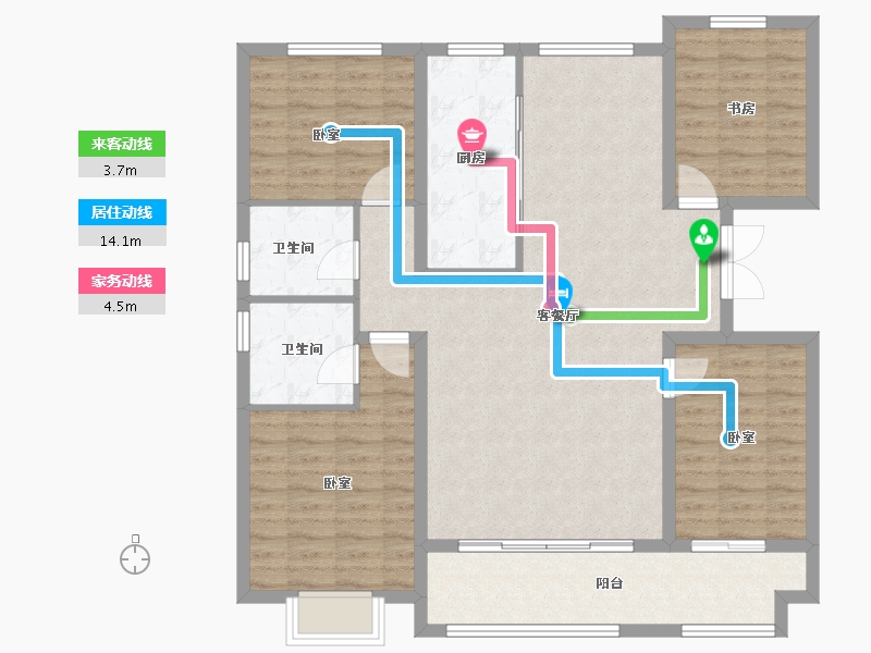 山东省-潍坊市-恒信凤栖桃源-115.20-户型库-动静线