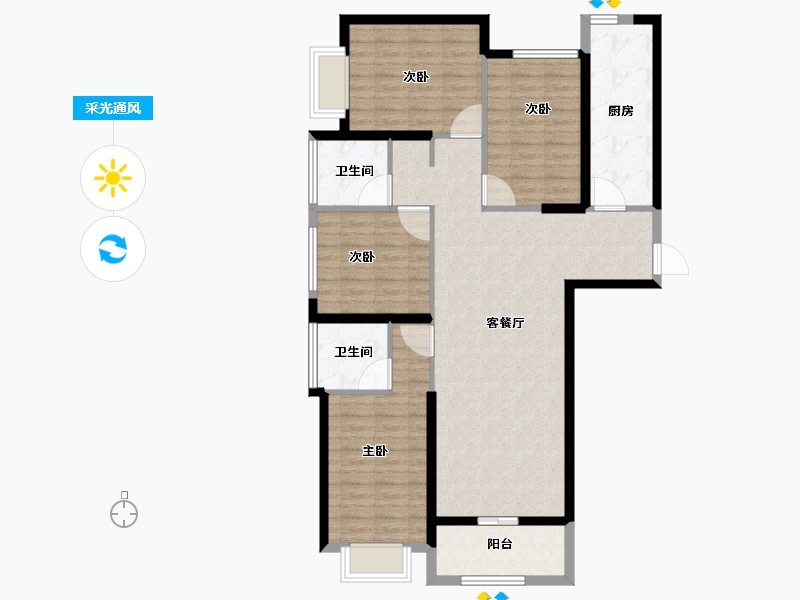 河南省-郑州市-万华城-108.00-户型库-采光通风