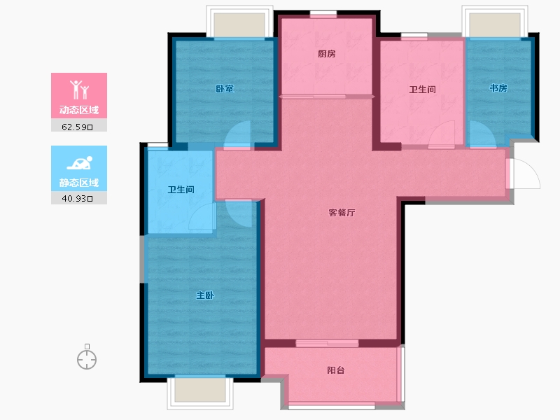 湖北省-武汉市-美好香域花境-92.80-户型库-动静分区