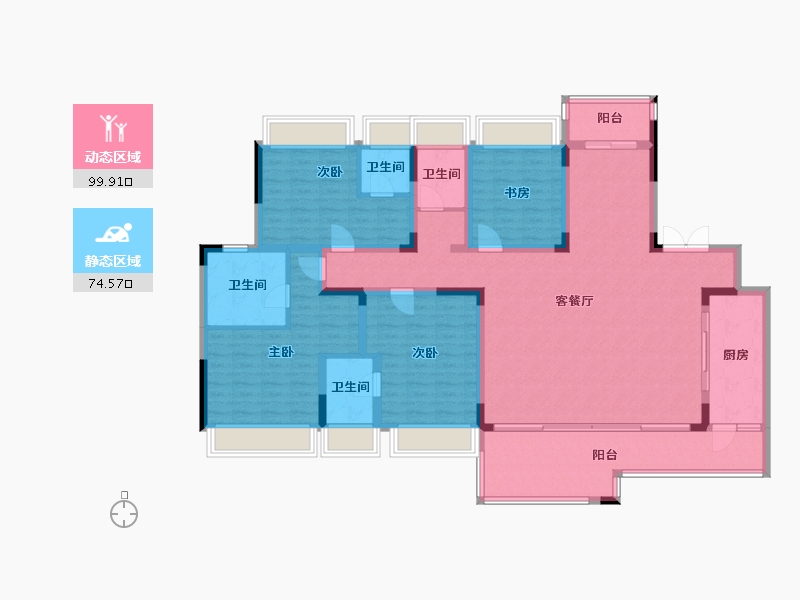 天津-天津市-融创津宸壹号-170.00-户型库-动静分区