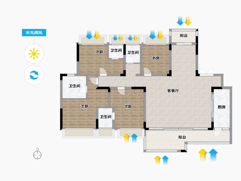 天津-天津市-融创津宸壹号-170.00-户型库-采光通风