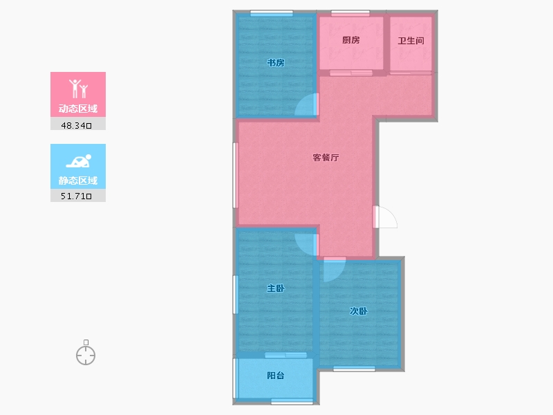 山东省-潍坊市-华安·东方名郡-89.60-户型库-动静分区