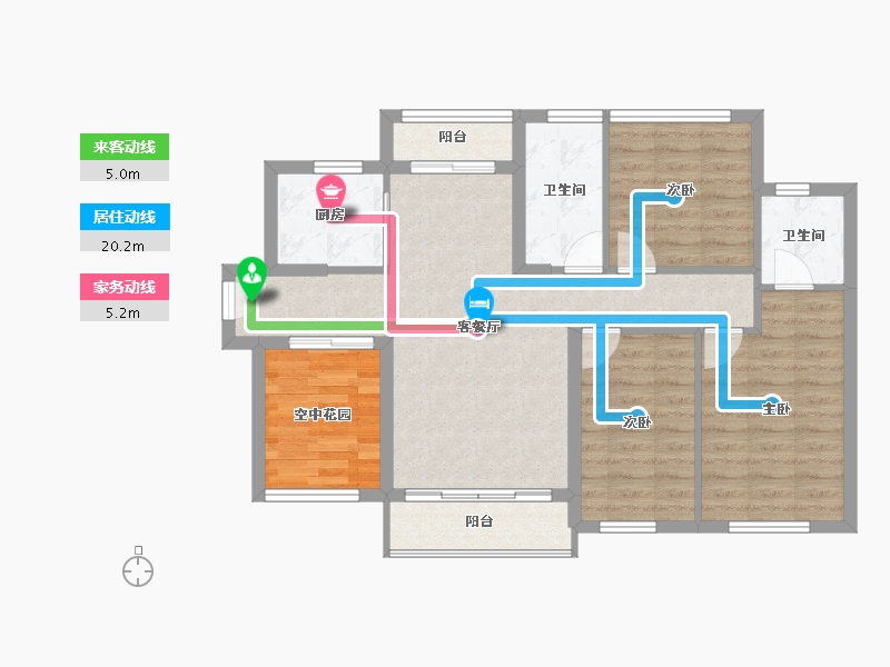 广东省-东莞市-碧桂园玫瑰臻园-86.85-户型库-动静线