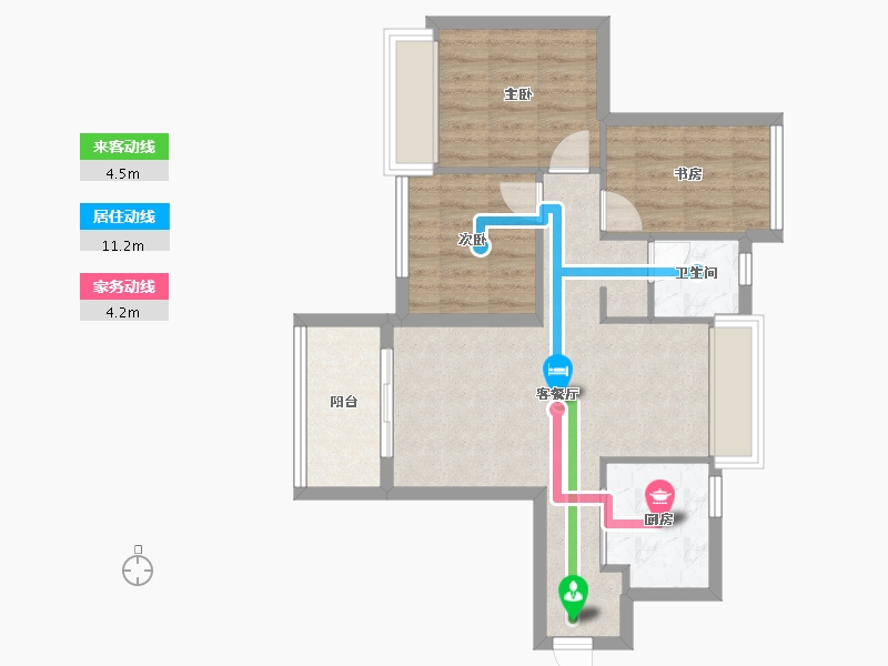 广东省-东莞市-卓越华堂卓著天城·辰光-62.42-户型库-动静线