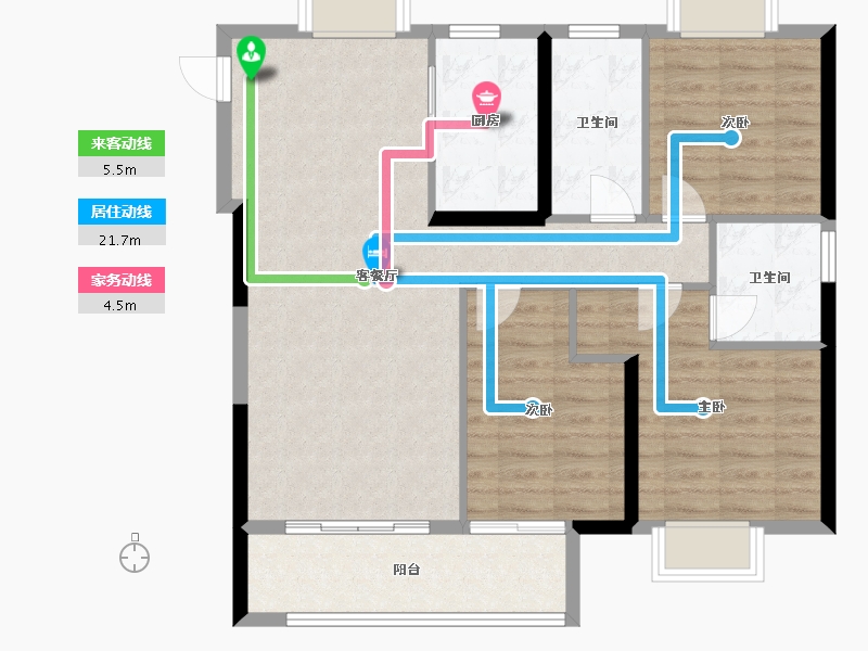 湖北省-武汉市-中粮祥云地铁小镇-91.20-户型库-动静线