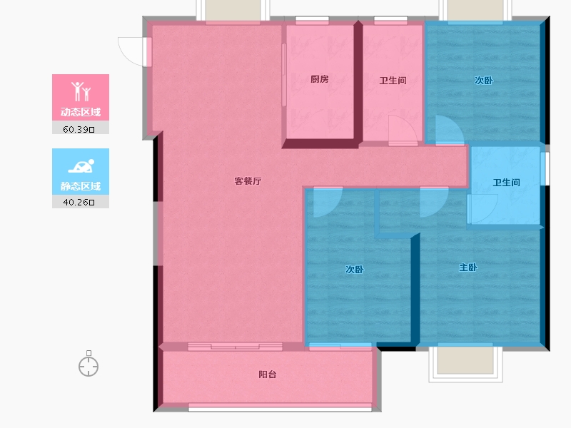 湖北省-武汉市-中粮祥云地铁小镇-91.20-户型库-动静分区