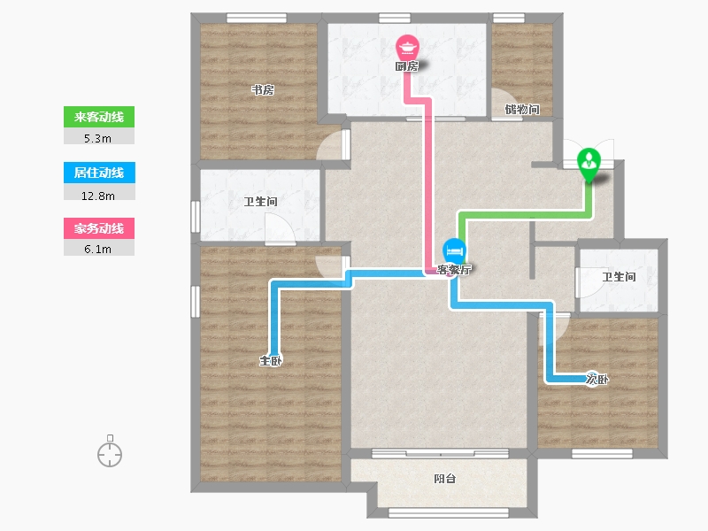 辽宁省-沈阳市-万科浑南新都心-116.02-户型库-动静线