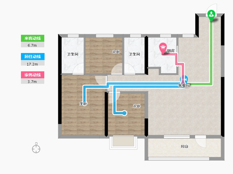 辽宁省-沈阳市-一方·上河府-96.00-户型库-动静线