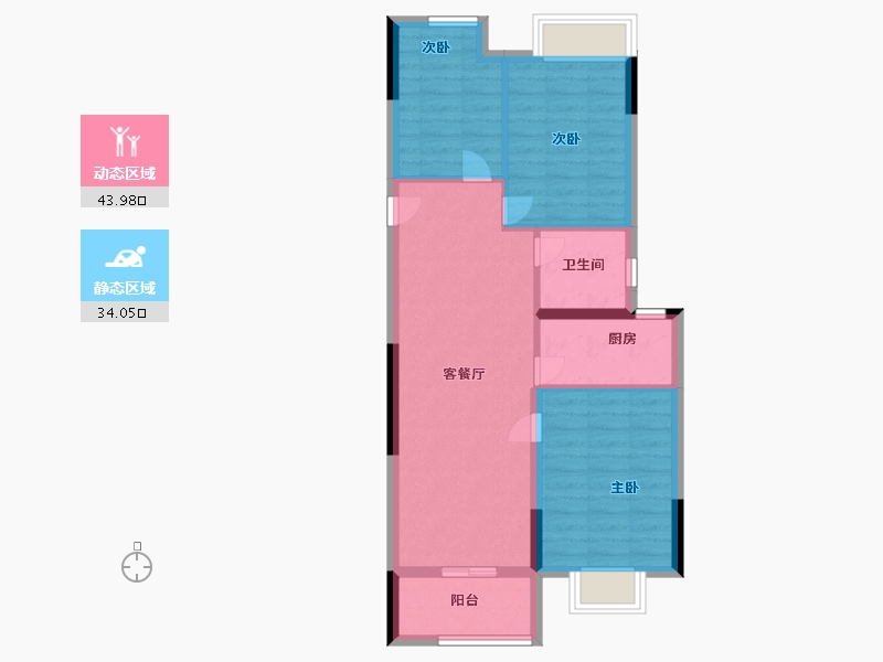 浙江省-宁波市-崇文花园-70.00-户型库-动静分区