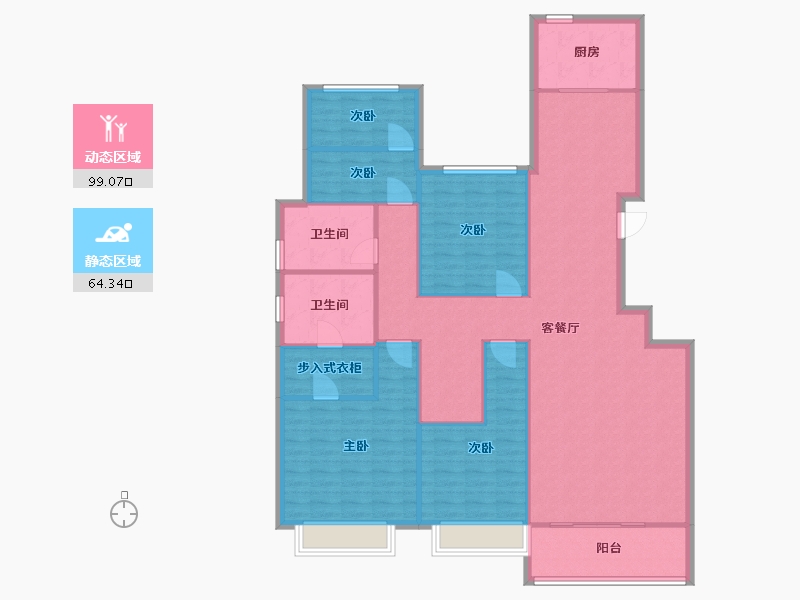 陕西省-西安市-龙记玖玺-150.00-户型库-动静分区