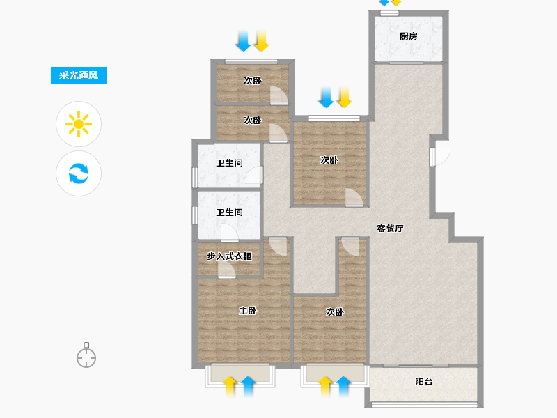 陕西省-西安市-龙记玖玺-150.00-户型库-采光通风