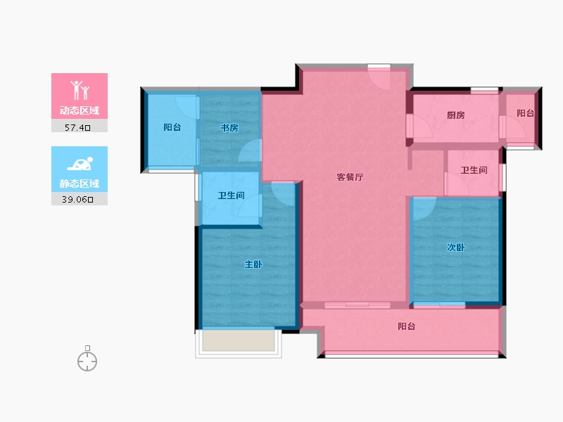 湖南省-长沙市-环球融创会展上东区-86.00-户型库-动静分区