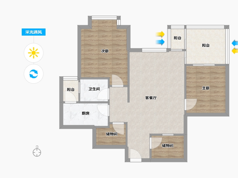 四川省-成都市-阳曦芙蓉城-80.00-户型库-采光通风